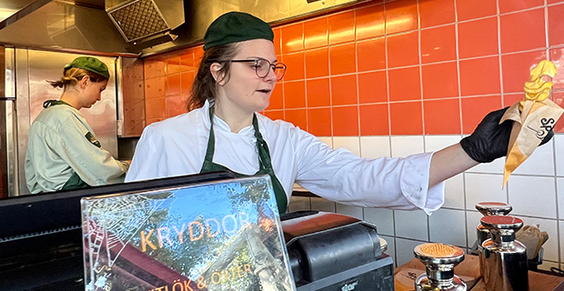 Spirello-serveringen på Gröna Lund är en nyhet för i år. Fyra olika kryddor finns det att välja på.